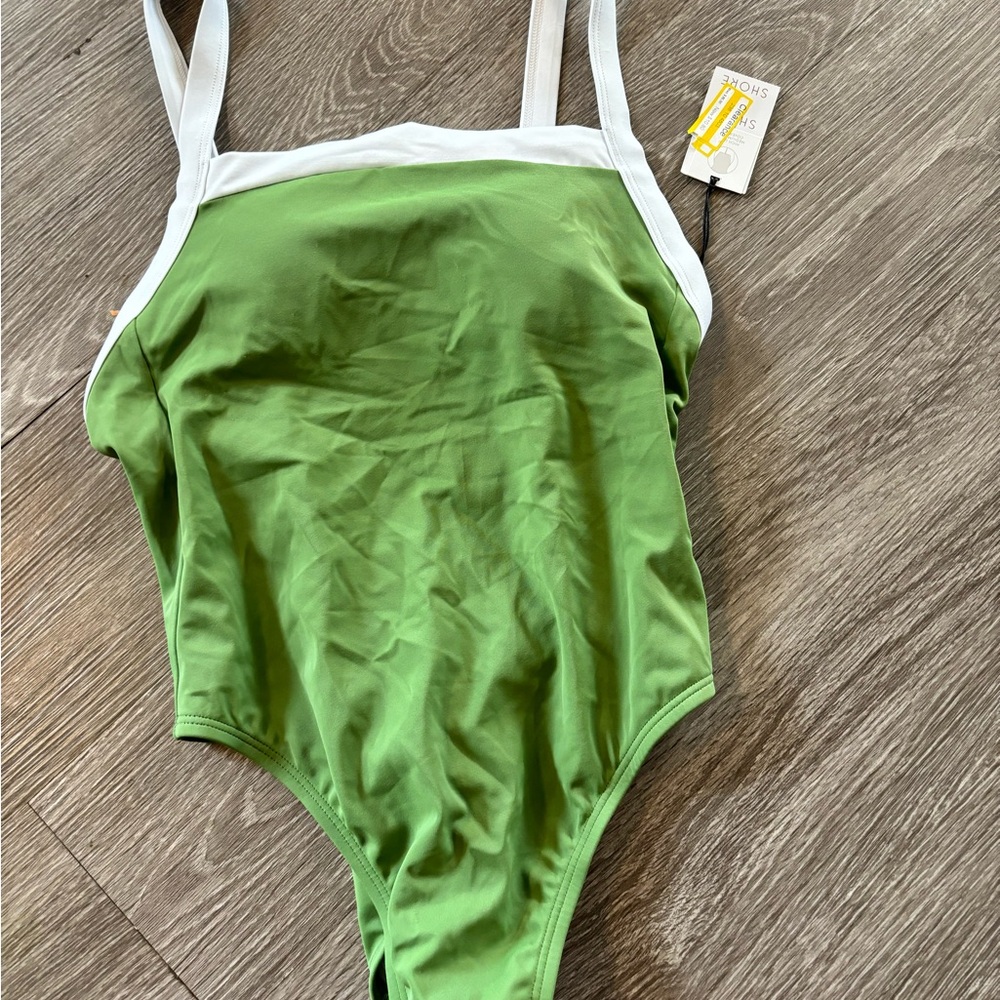 A New Day Green and White One-Piece Swimsuit